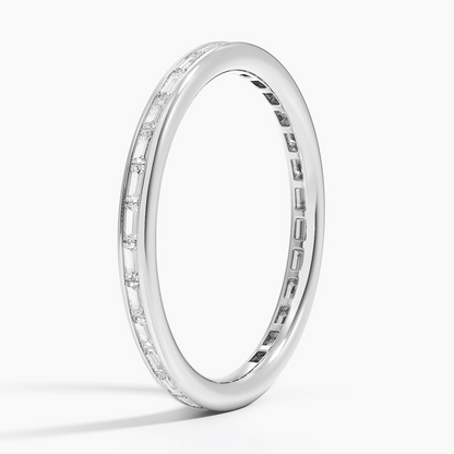Channel Set Baguette Lab Grown Diamond Gold Wedding Band
