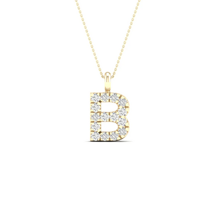 0.065 CTW Lab Grown Diamond B Initial Letter Pendant