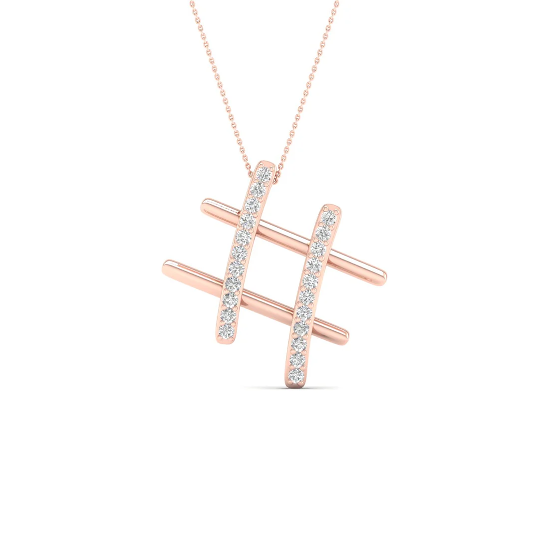 0.10 CTW Lab Grown Diamond Hashtag Pendant