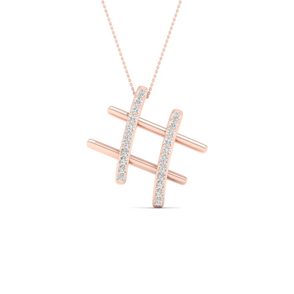0.10 CTW Lab Grown Diamond Hashtag Pendant