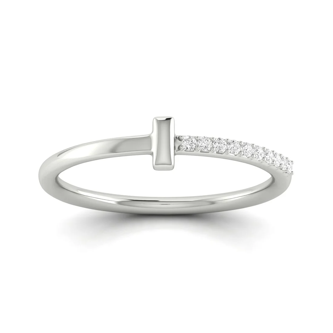 0.06Ctw Lab Grown Diamond Half Line Wedding Band