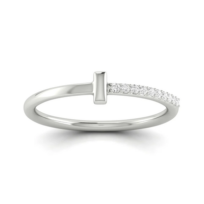 0.06Ctw Lab Grown Diamond Half Line Wedding Band