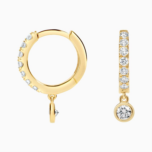 1/2 CTW Lab Grown Diamond Drop Huggie Earrings