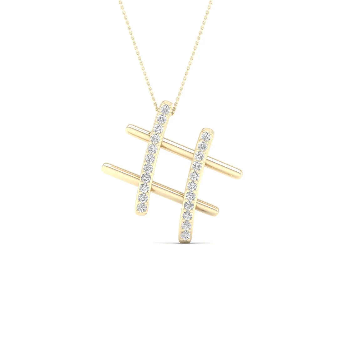 0.10 CTW Lab Grown Diamond Hashtag Pendant