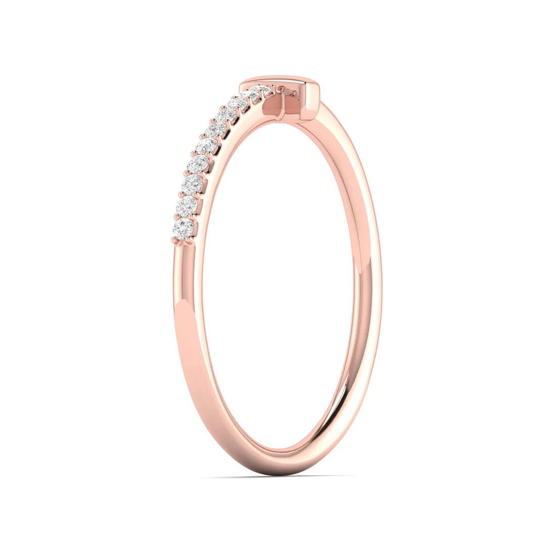 0.06Ctw Lab Grown Diamond Half Line Wedding Band