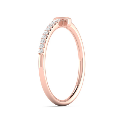 0.06Ctw Lab Grown Diamond Half Line Wedding Band