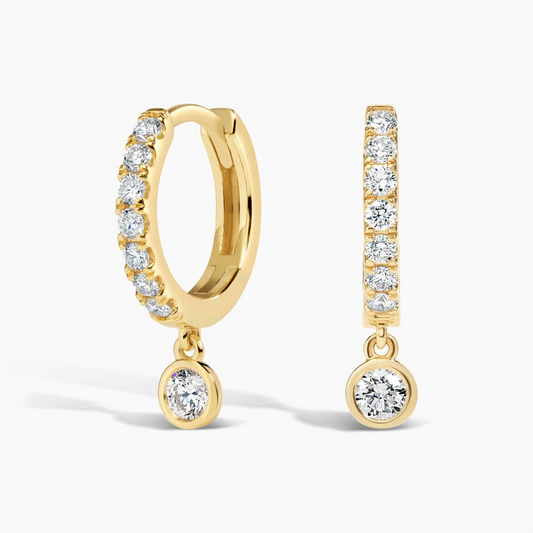 1/2 CTW Lab Grown Diamond Drop Huggie Earrings