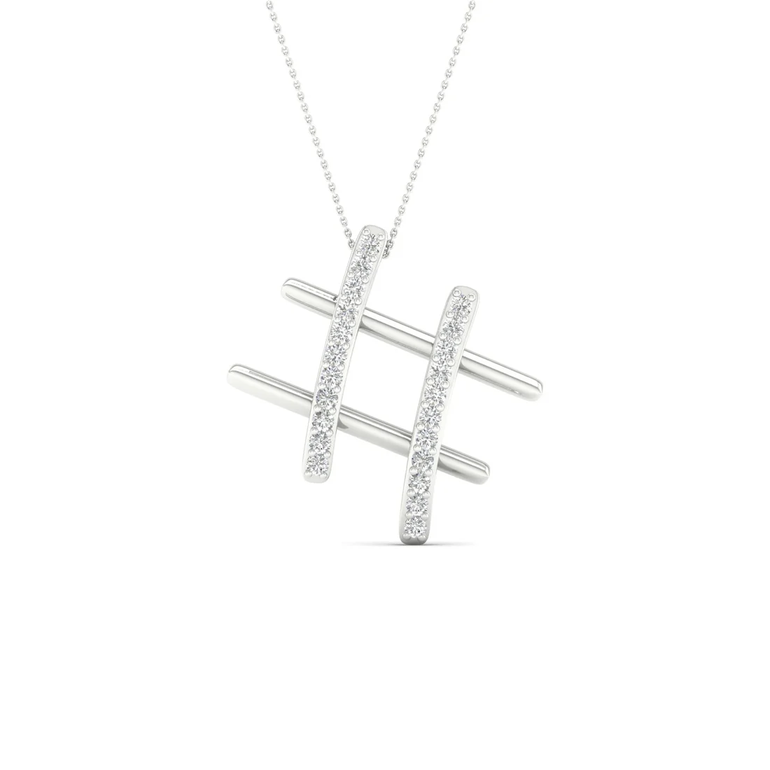 0.10 CTW Lab Grown Diamond Hashtag Pendant