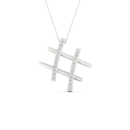 0.10 CTW Lab Grown Diamond Hashtag Pendant