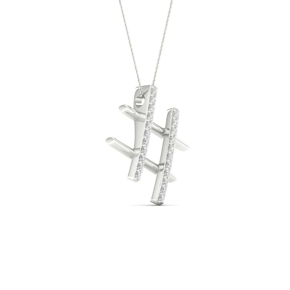 0.10 CTW Lab Grown Diamond Hashtag Pendant