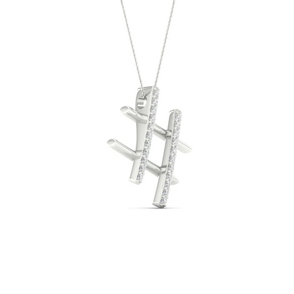 0.10 CTW Lab Grown Diamond Hashtag Pendant