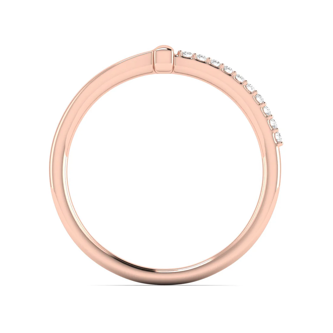 0.06Ctw Lab Grown Diamond Half Line Wedding Band