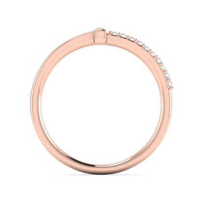 0.06Ctw Lab Grown Diamond Half Line Wedding Band