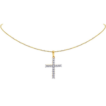 1.5 Inch 10k Lab Grown Diamond Fanook Cross Pendant