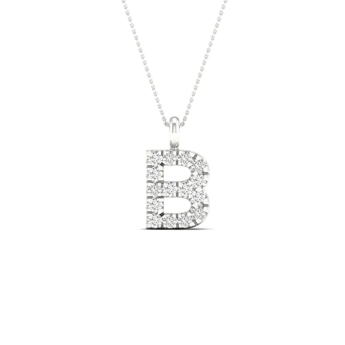 0.065 CTW Lab Grown Diamond B Initial Letter Pendant