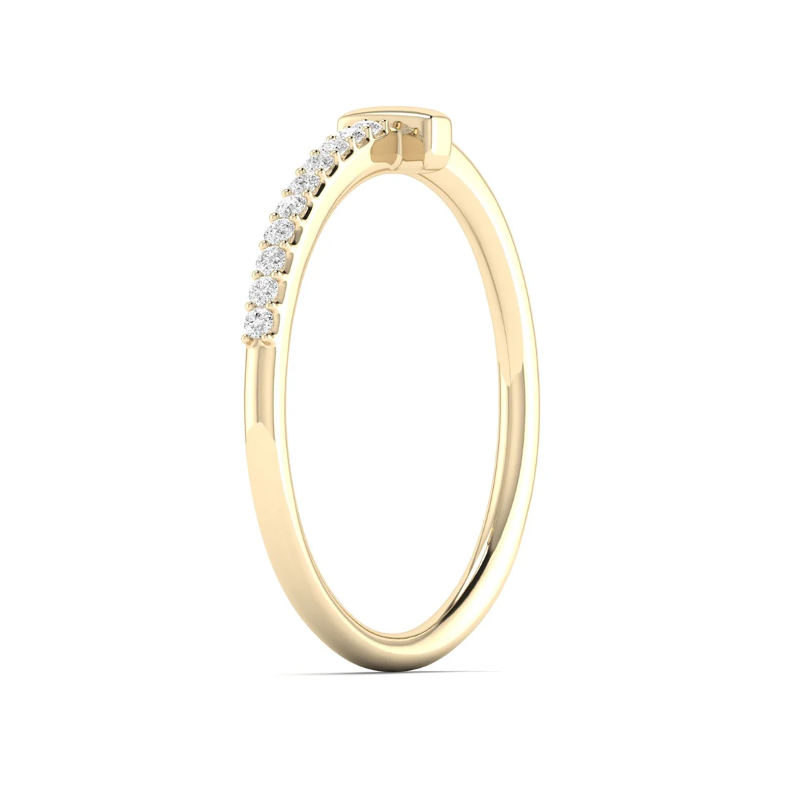 0.06Ctw Lab Grown Diamond Half Line Wedding Band