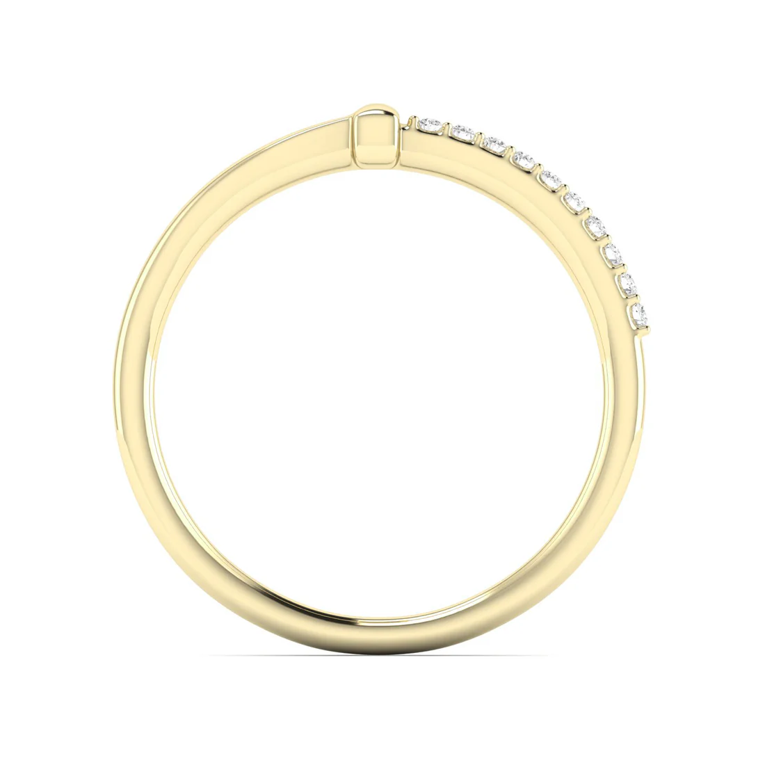 0.06Ctw Lab Grown Diamond Half Line Wedding Band