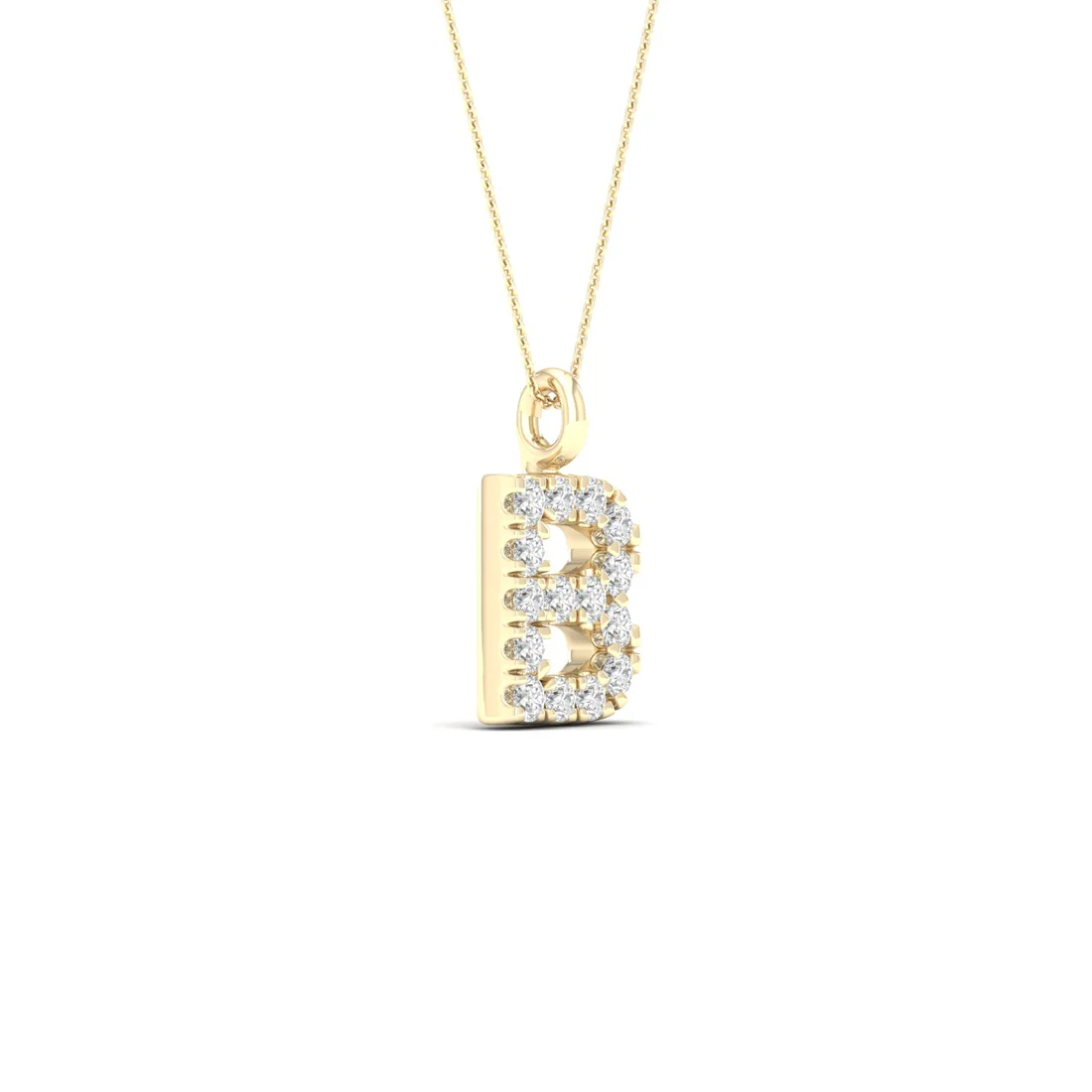 0.065 CTW Lab Grown Diamond B Initial Letter Pendant