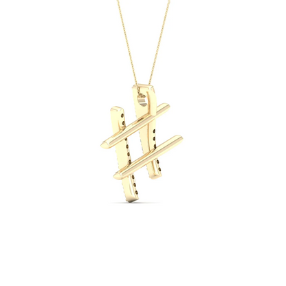 0.10 CTW Lab Grown Diamond Hashtag Pendant