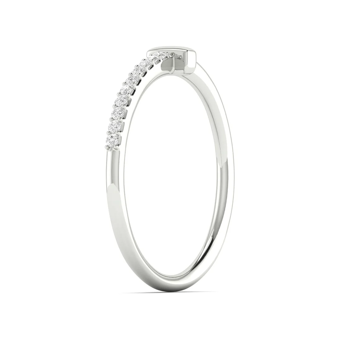 0.06Ctw Lab Grown Diamond Half Line Wedding Band