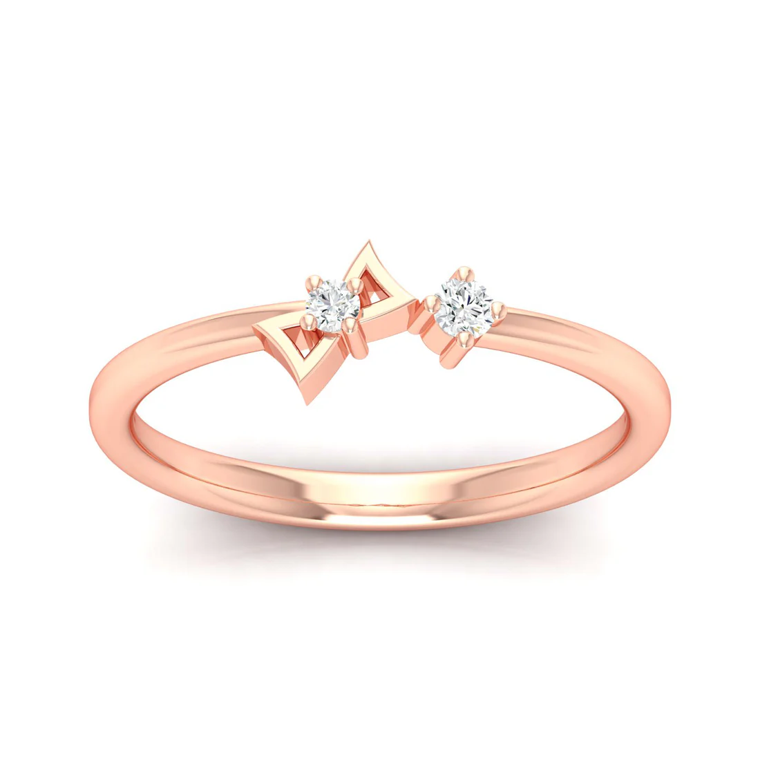 0.05Ctw Lab Grown Diamond Bow Fashion Stackable Wedding Band