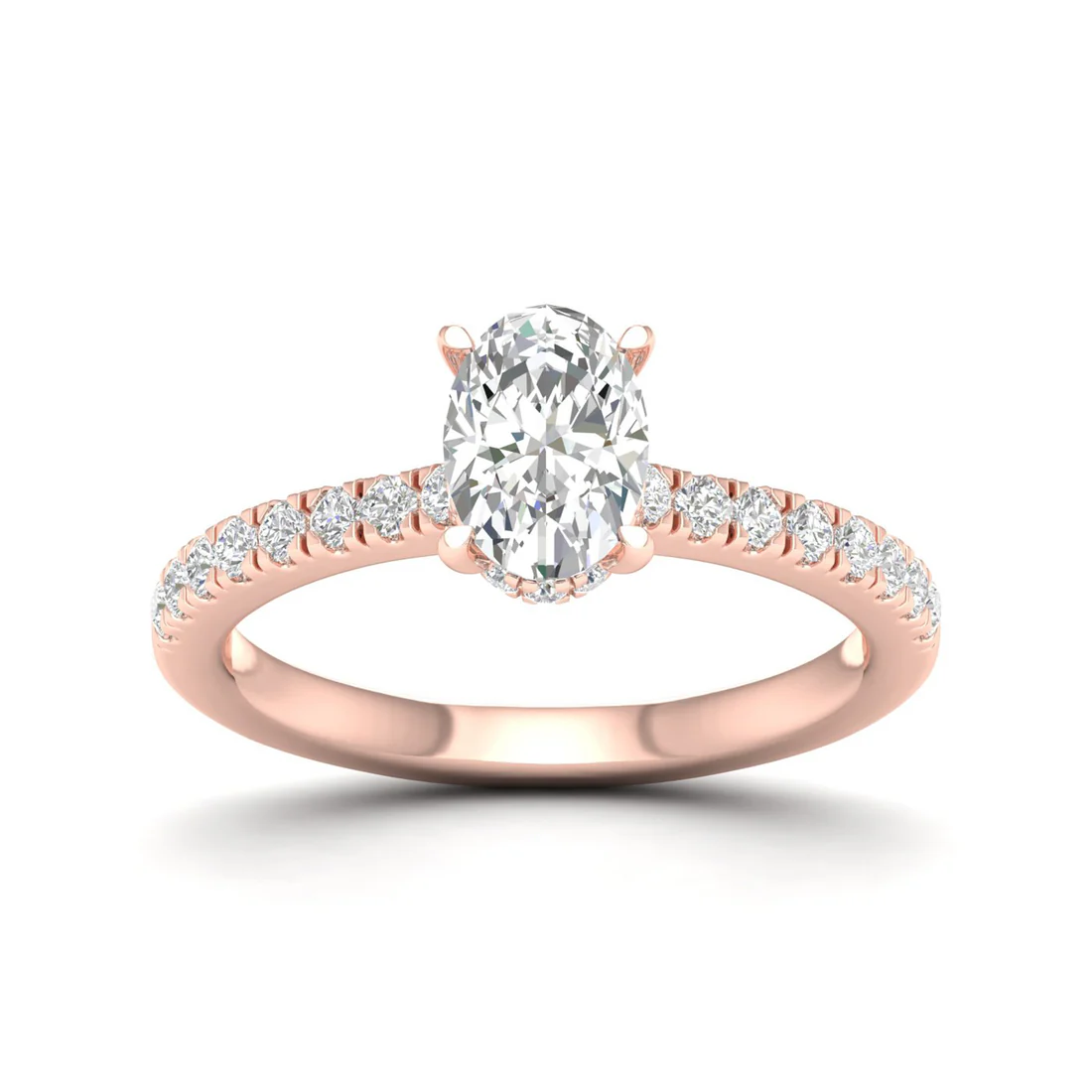 1 CTW Oval Cut Lab Grown Diamond Halo Engagement Ring