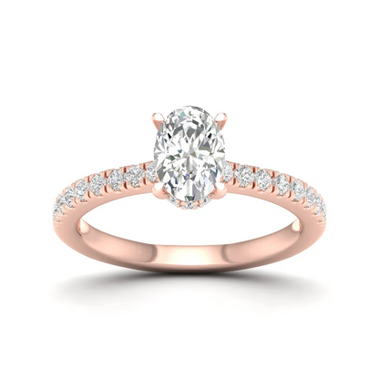 1 CTW Oval Cut Lab Grown Diamond Halo Engagement Ring