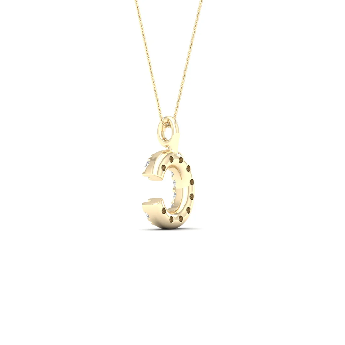 0.05 CTW Lab Grown Diamond C Initial Letter Pendant