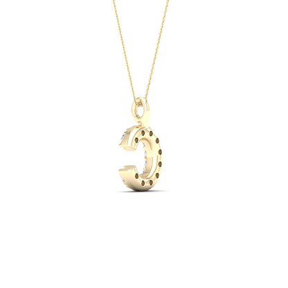 0.05 CTW Lab Grown Diamond C Initial Letter Pendant