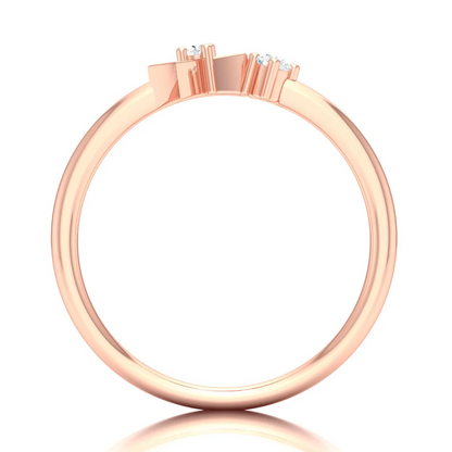 0.05Ctw Lab Grown Diamond Bow Fashion Stackable Wedding Band