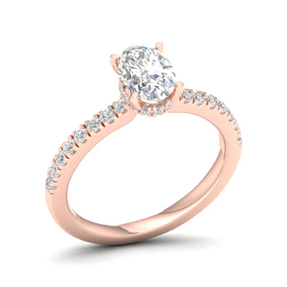 1 CTW Oval Cut Lab Grown Diamond Halo Engagement Ring