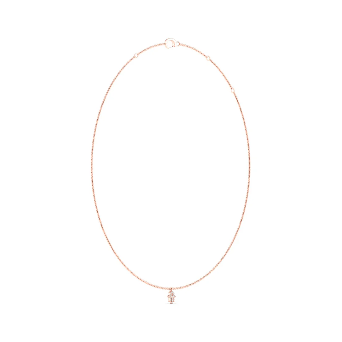 0.08 CTW Lab Grown Diamond Hamsa Pendant