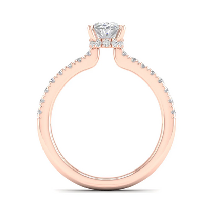 1 CTW Oval Cut Lab Grown Diamond Halo Engagement Ring