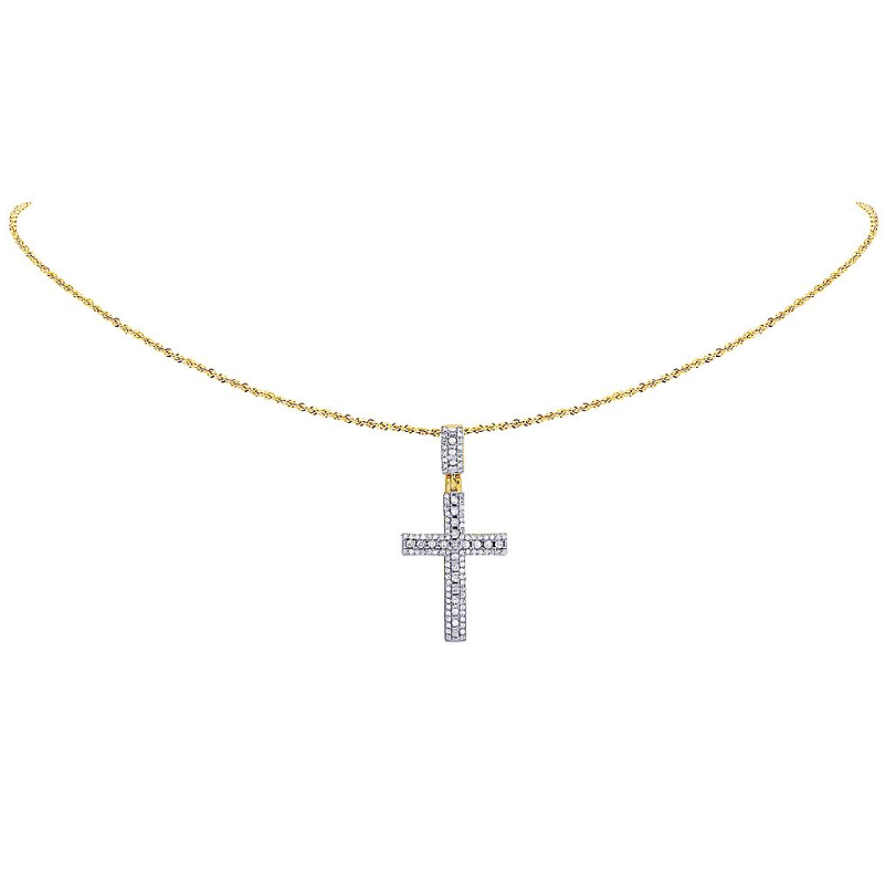 0.60 CTW 10K Lab Grown Diamond Cross Pendant Charm