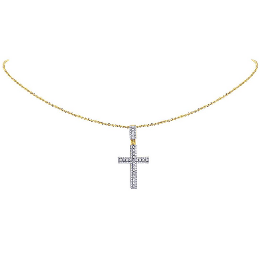 0.60 CTW 10K Lab Grown Diamond Cross Pendant Charm