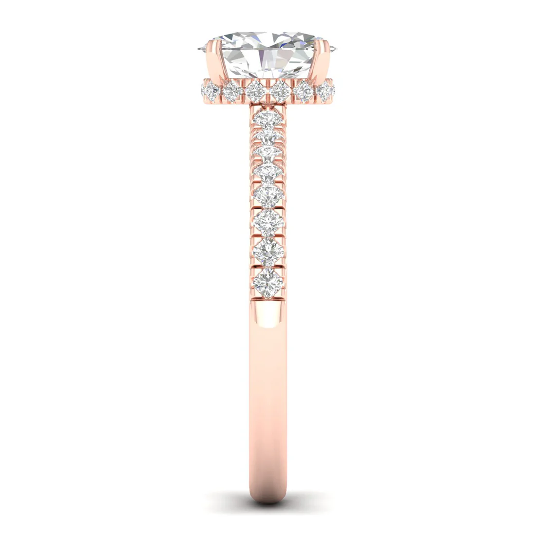 1 CTW Oval Cut Lab Grown Diamond Halo Engagement Ring