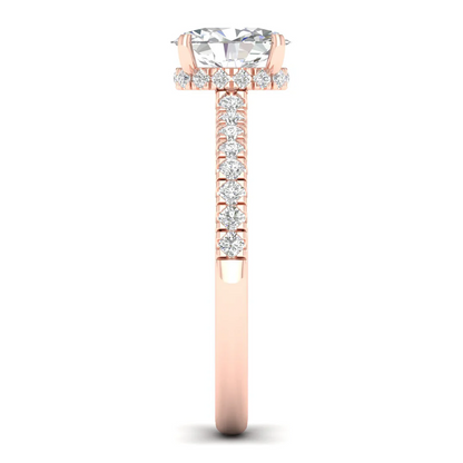 1 CTW Oval Cut Lab Grown Diamond Halo Engagement Ring