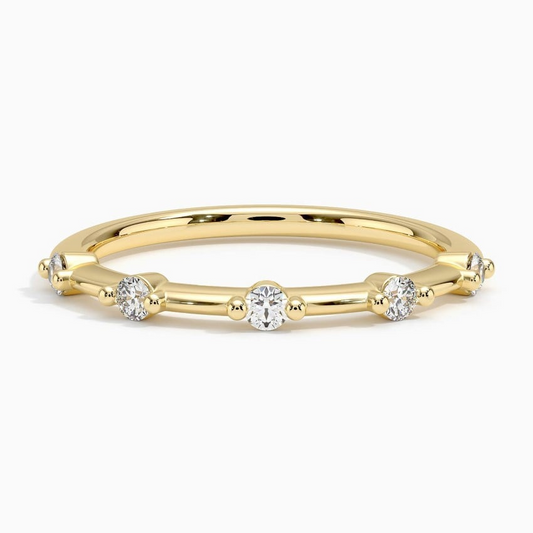 0.14CTW Unique Trendy Lab Grown Diamond Wedding Band
