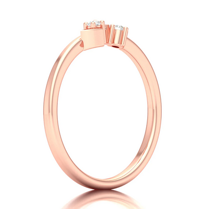 0.05Ctw Lab Grown Diamond Bow Fashion Stackable Wedding Band