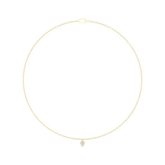 0.08 CTW Lab Grown Diamond Hamsa Pendant