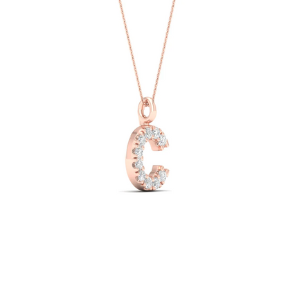 0.05 CTW Lab Grown Diamond C Initial Letter Pendant