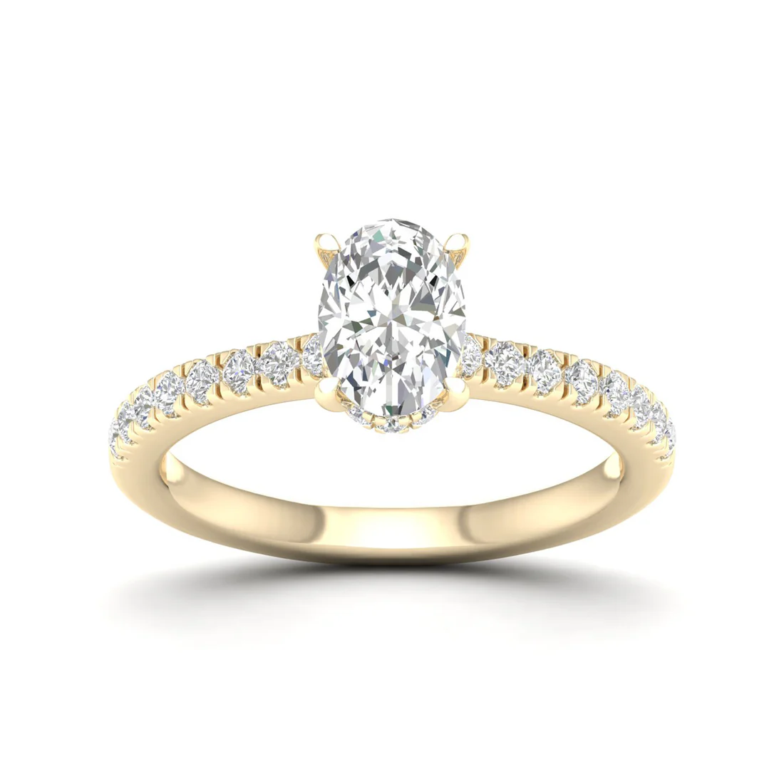 1 CTW Oval Cut Lab Grown Diamond Halo Engagement Ring