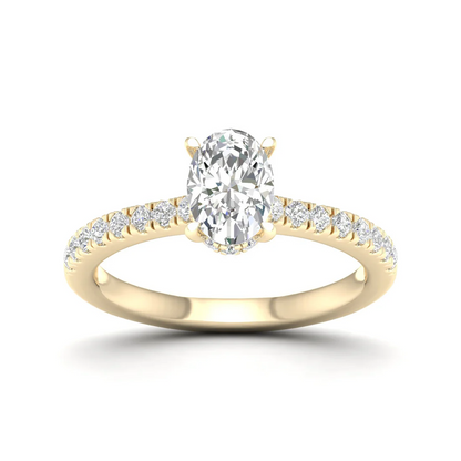 1 CTW Oval Cut Lab Grown Diamond Halo Engagement Ring