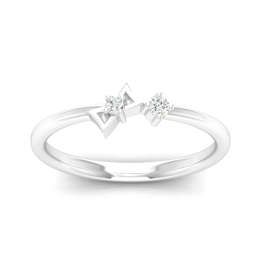 0.05Ctw Lab Grown Diamond Bow Fashion Stackable Wedding Band