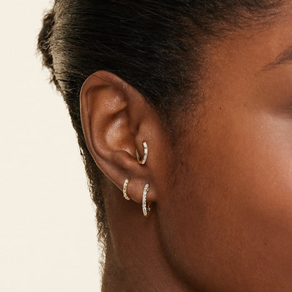 Baguette Cut Lab Grown Diamond Hoop Earring Set