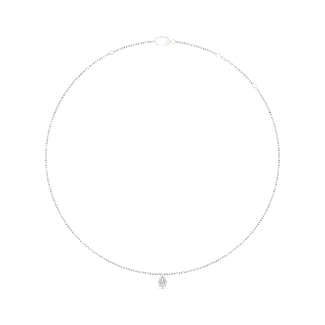 0.08 CTW Lab Grown Diamond Hamsa Pendant