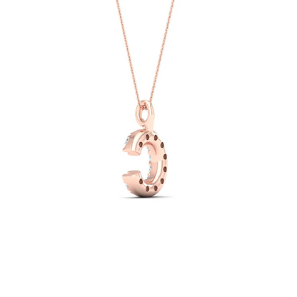 0.05 CTW Lab Grown Diamond C Initial Letter Pendant