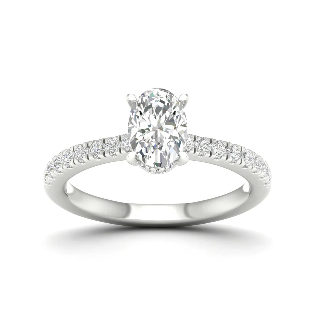 1 CTW Oval Cut Lab Grown Diamond Halo Engagement Ring