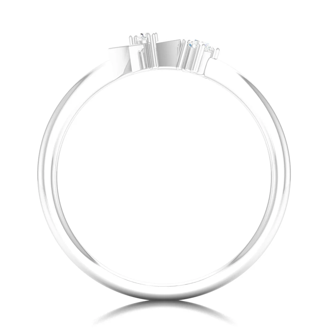 0.05Ctw Lab Grown Diamond Bow Fashion Stackable Wedding Band