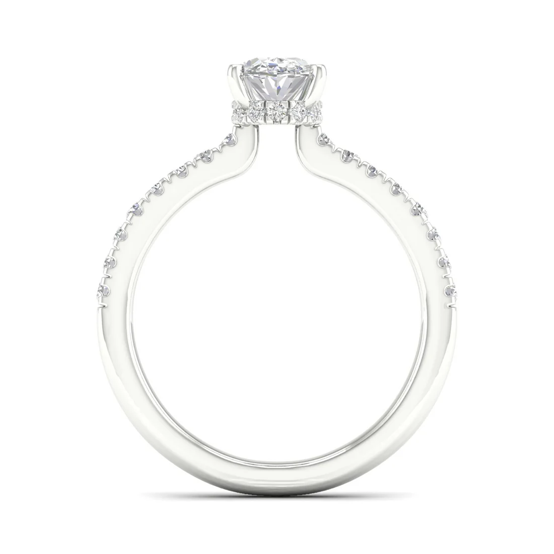 1 CTW Oval Cut Lab Grown Diamond Halo Engagement Ring